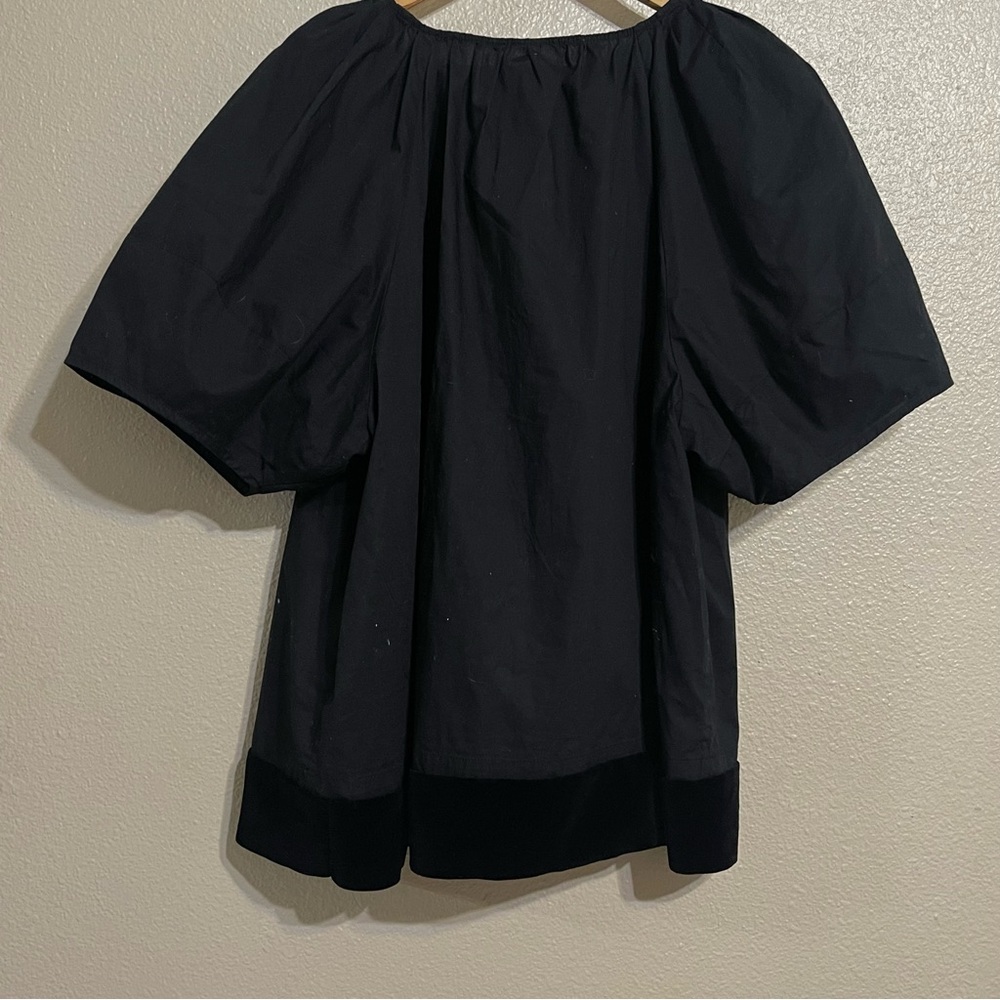 Old Navy Bubble-Sleeve Poplin Black‎ top Blouse - Picture 6 of 16